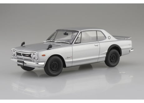 アオシマ 1/24 楽プラ スナップカー No.01-SI KPGC10 スカイラインHT 2000GT-R 1970 シルバー