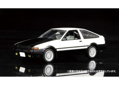 プラッツ MN03 1/32 オートモービルキット トヨタ スプリンタートレノ AE86 カスタム（白＆黒＋ボンネット黒）