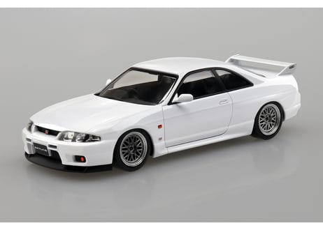 アオシマ 1/32 楽プラ スナップキット No.21CU-WE ニッサン R33スカイラインGT-R カスタムホイール(ホワイト)