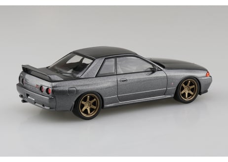 アオシマ 1/32 楽プラ スナップキット No.14CU-GG ニッサン R32スカイラインGT-R カスタムホイール(ガングレーメタリック)
