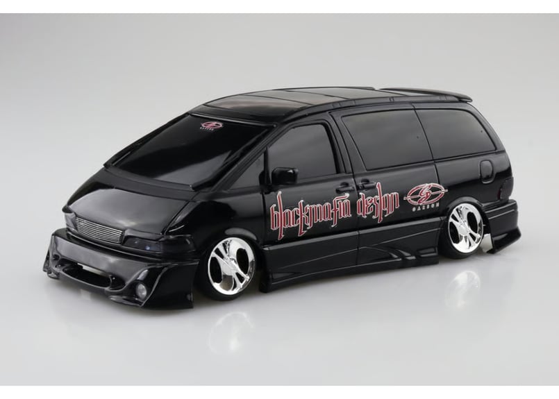 アオシマ1/24⬛︎ブラックマフィア・TCRエスティマ痛車仕様(後期型)⬛︎完成品 アオシマ 1/24 ザ・チューンドカー No.96 ブラックマフィア