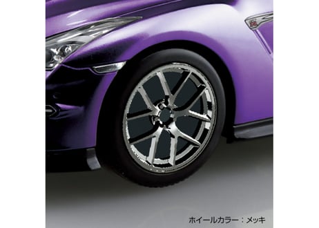 アオシマ 1/32 楽プラ スナップキット No.03CU-MP ニッサン R35 NISSAN GT-R 2024 カスタムホイール (メタリックパープル)