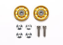 タミヤ ミニ四駆パーツ 95704 軽量13mmオールアルミベアリングローラー (ゴールド)