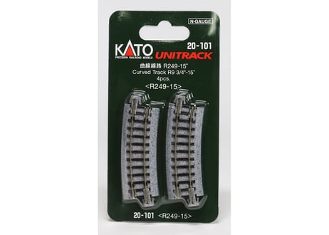 KATO 20-101 曲線線路 R249-15°(4本入)