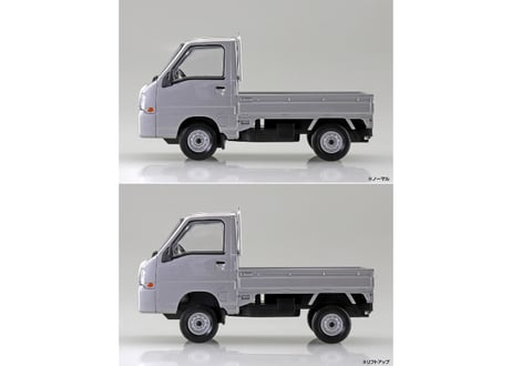 アオシマ 1/32 楽プラ スナップキット No.05-SS スバル サンバー トラック(スターリングシルバーメタリック)