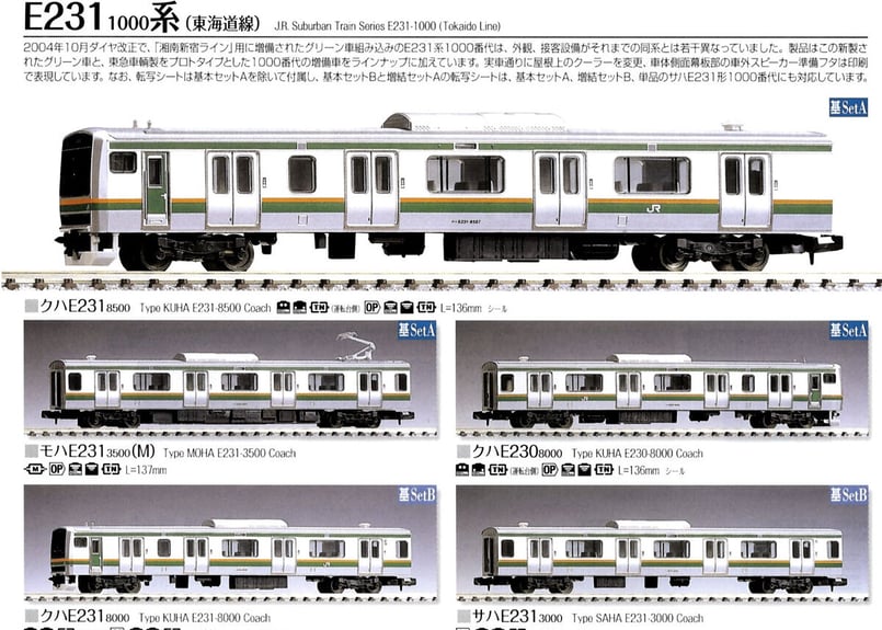 TOMIX 92283 JR E231 1000系近郊電車(東海道線)基本セットA 3両セット...