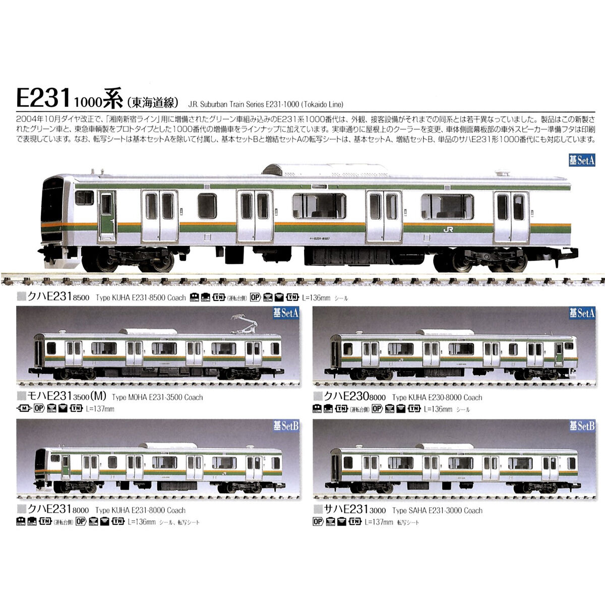 TOMIX92881 E231 1000系近郊電車基本A・増結B・単品