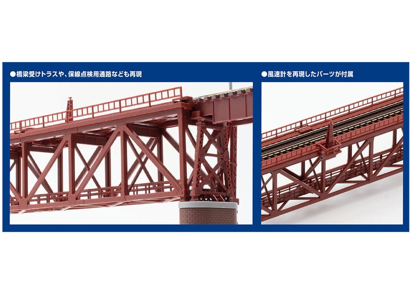 TOMIX 3266 上路式単線トラス鉄橋S280(F)(赤)(れんが橋脚・2本付