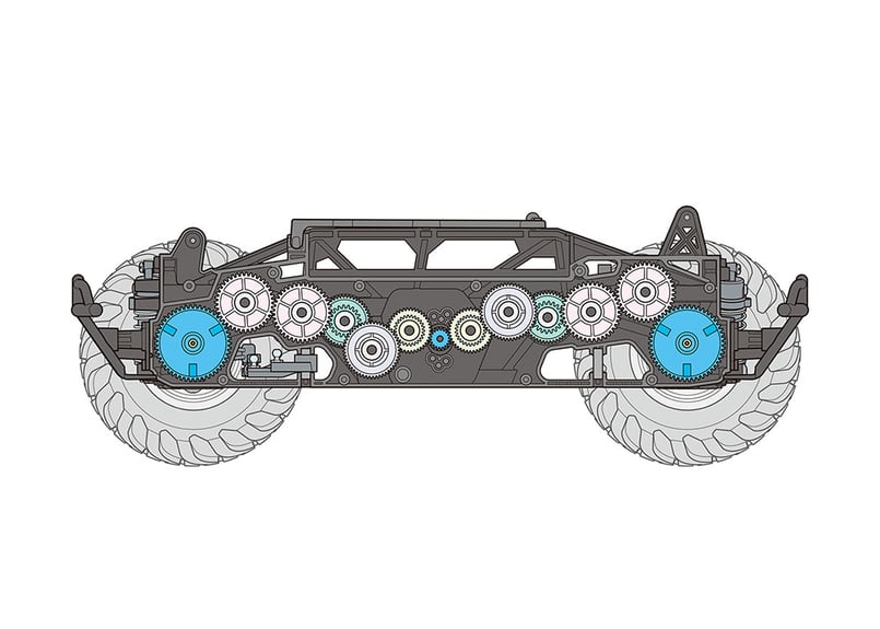 タミヤ 電動RCカー No.756 1/10RC クワークホッパー (GF-02シャーシ)(組