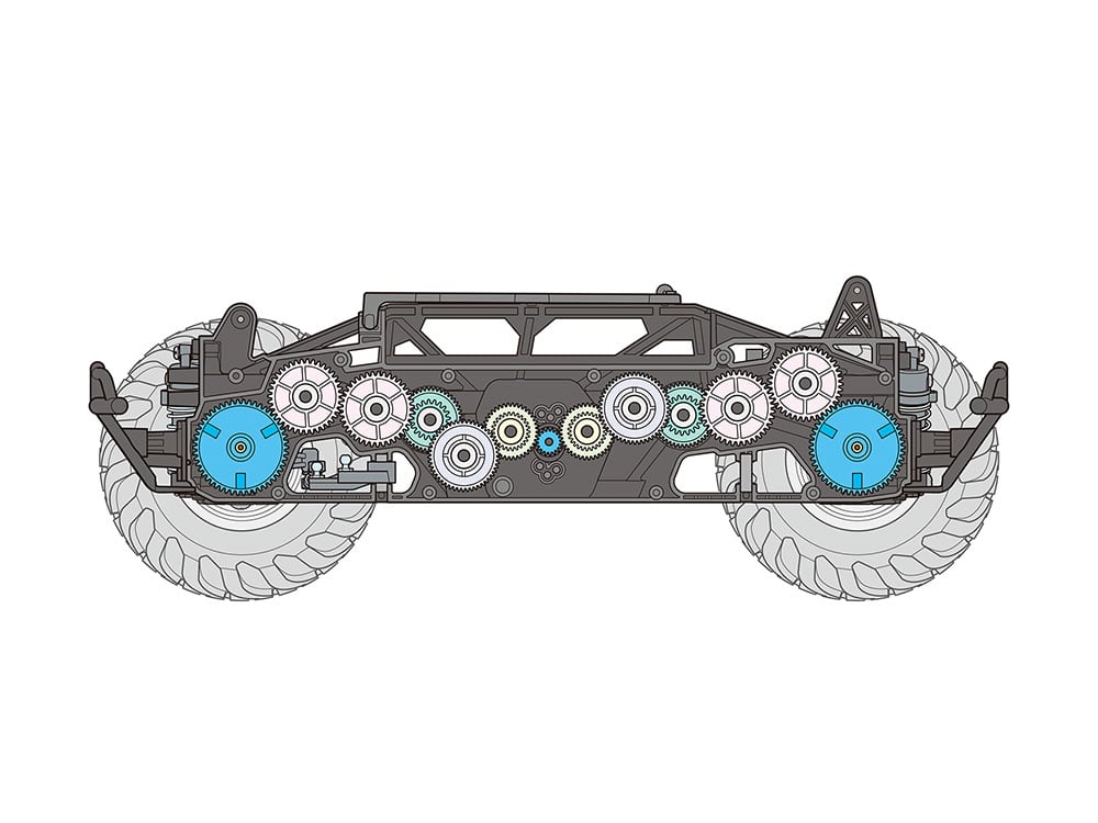 タミヤ 電動RCカー No.756 1/10RC クワークホッパー (GF-02シャーシ)(組