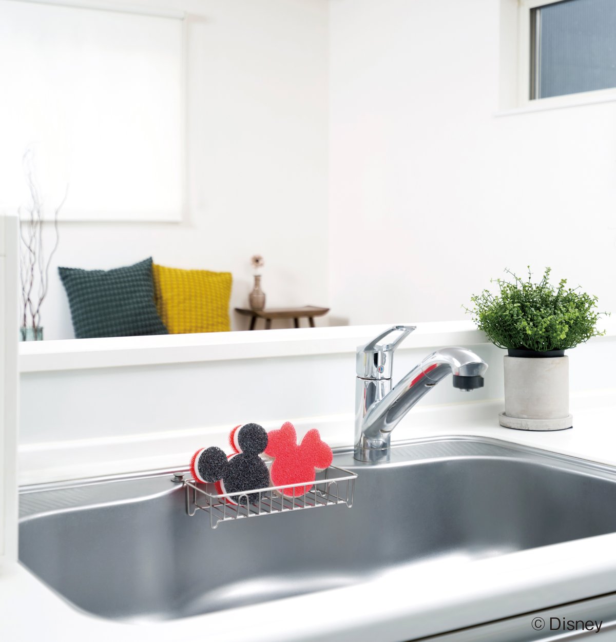 ミッキー＆ミニー台所用スポンジ〈ソフトタイプ〉4Pセット