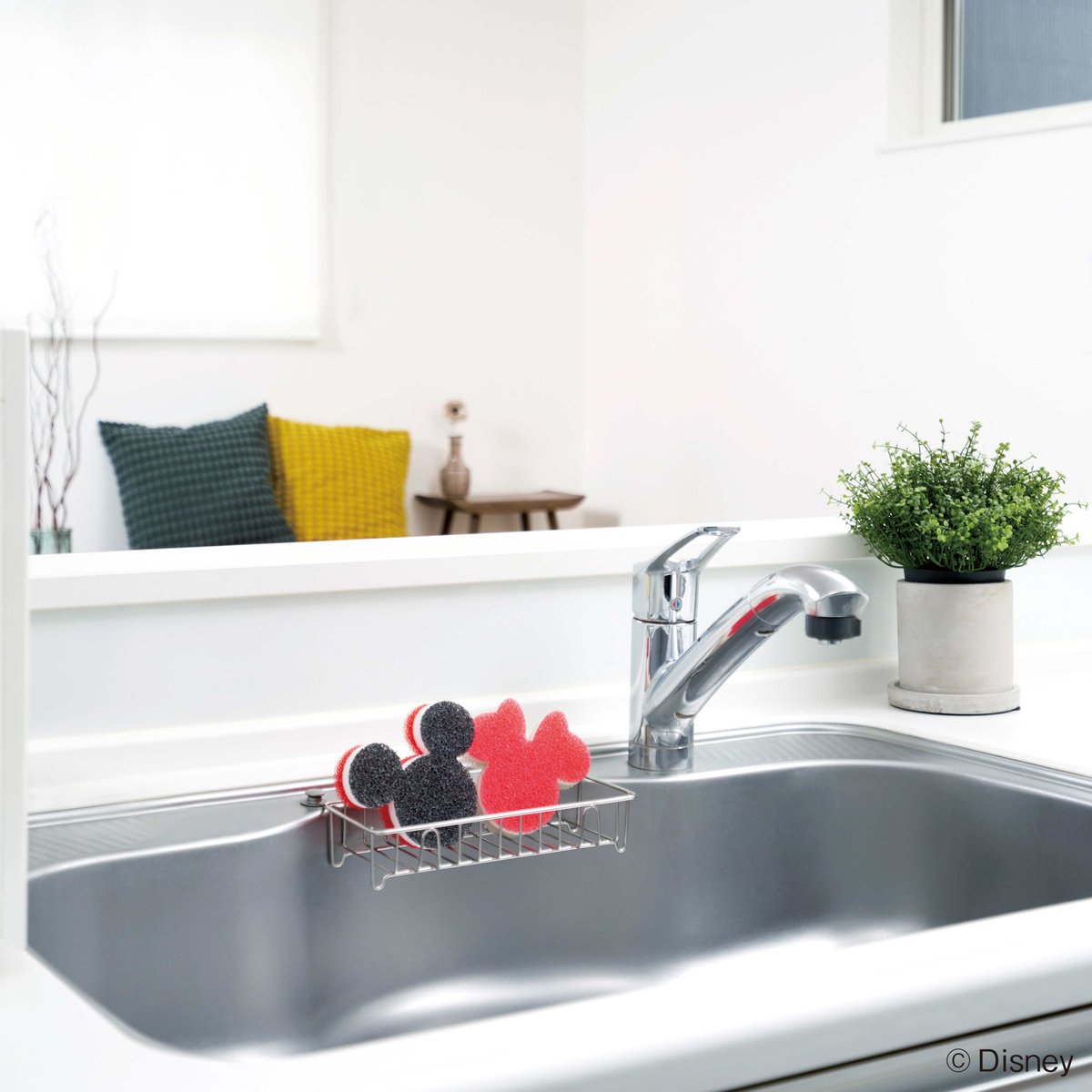 ミッキー＆ミニー台所用スポンジ〈ソフトタイプ〉2Pセット