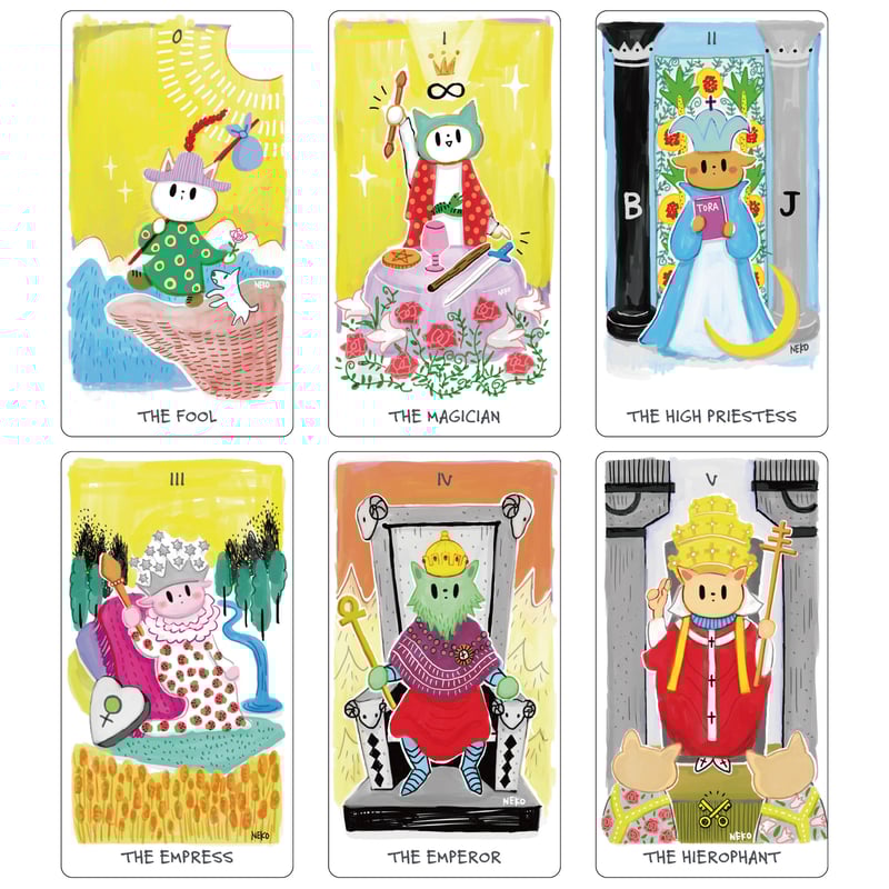 愛らしい猫のタロットカード 1点のみ✨入手困難な海外美麗デッキ✨