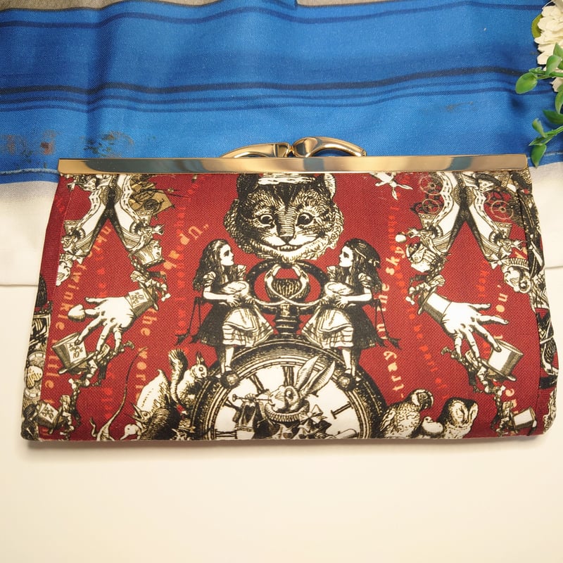 ✿ハンドメイド✿虹猫本舗 ALICE COPY ルージュ 浮き足がま口長財布