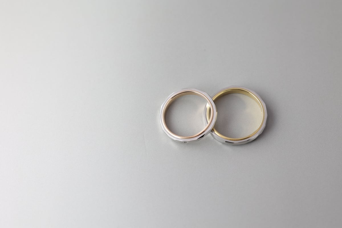 KY001【結婚指輪】コンビカッティングテクスチャーリング（プラチナ900