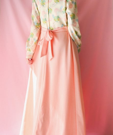 【tiny yearn】1970's Floral Geometric Maxi Dress