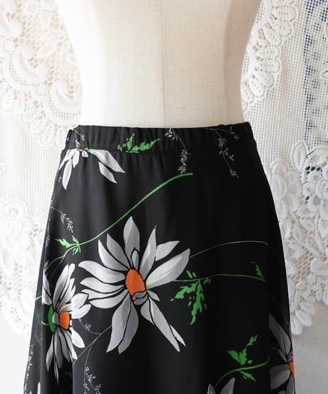 【tiny yearn】1970's Euro Floral Sheer Maxi Skirt