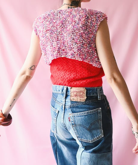 【tiny yearn】Fancy yarn Knit Bolero