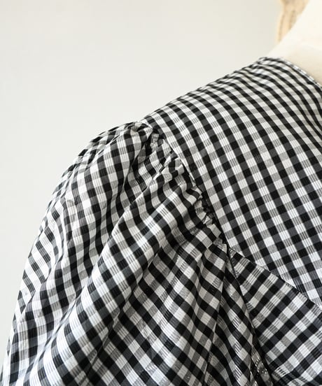 【Seek an nur】Euro Balloon Check Blouse