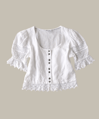 【Seek an nur】Euro lace linen dirndl blouse