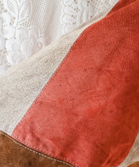 【tiny yearn】1970's Vintage Patchwork Suede Tops