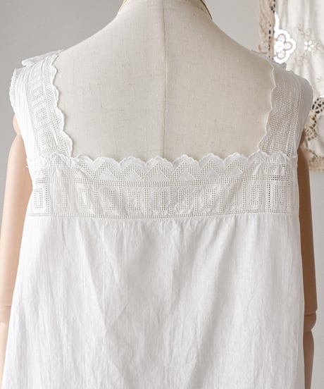 【Seek an nur】1900-20's antique cotton night dress