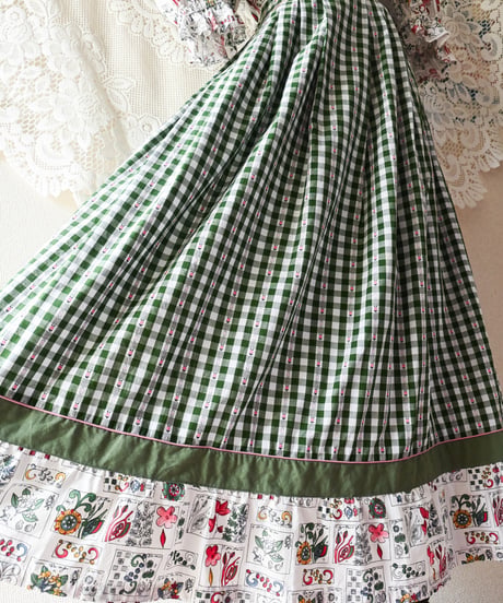 【tiny yearn】Euro Gingham Check Maxi Skirt