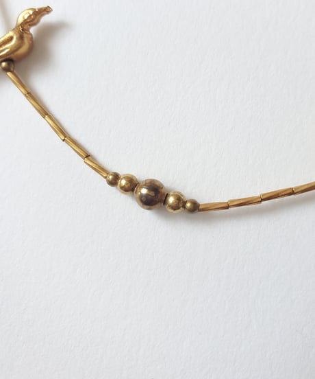 〈Accessory〉Native American Gold Tone Fetish Necklace
