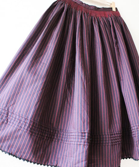 【Seek an nur】Austria Mulch Stripe Long Skirt
