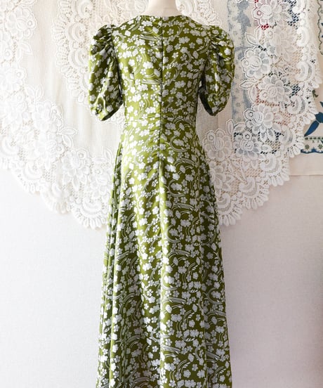 【tiny yearn】Floral Jacquard Puff Maxi Dress