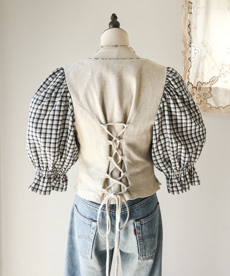【Seek an nur】Tyrolean linen trachten blouse