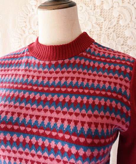 【tiny yearn】1970's Euro Jacquard Knit Sweater