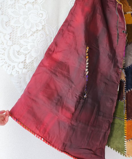 【tiny yearn】1970's Vintage Patchwork Suede Cape