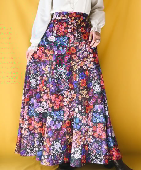【tiny yearn】1970's Euro Floral Maxi Skirt