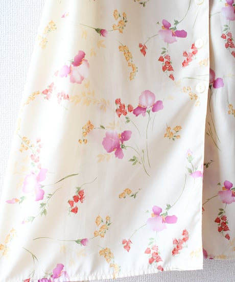 【Seek an nur】Watercolor Floral Shirt Maxi Dress