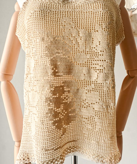 【Seek an nur】Vintage crochet patchwork cami