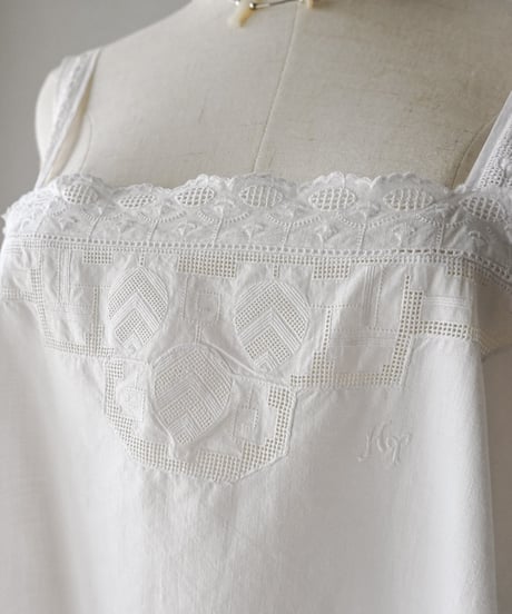 【Seek an nur】1900-20's antique cotton night dress