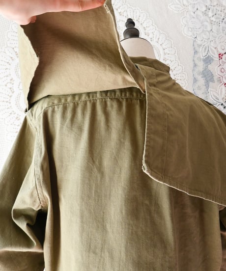 【Seek an nur】Greece Military Cropped Shirt/Khaki