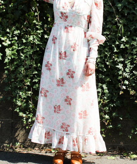 【Seek an nur】1970's Flower Sheer Maxi Dress