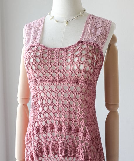 【Seek an nur】Vintage cotton crochet dress