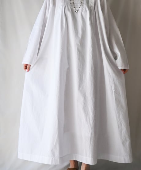 【Seek an nur】⁡1900~20's Drawn Work Night Dress