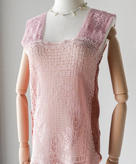 【Seek an nur】Vintage cotton crochet tops