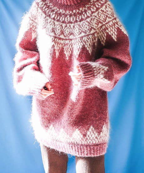 【tiny yearn】Nordic Hand Knit Over Sweater