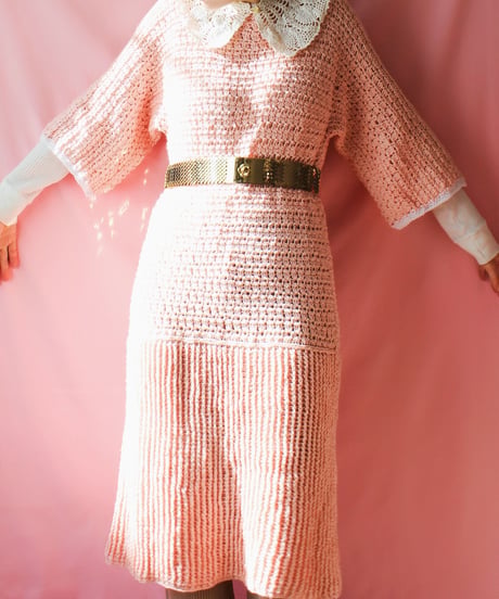 【tiny yearn】Vintage Hand Knit Dress