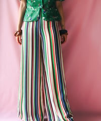 【tiny yearn】Mulch Stripe Sheer Wide Pants