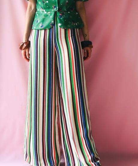 【tiny yearn】Mulch Stripe Sheer Wide Pants