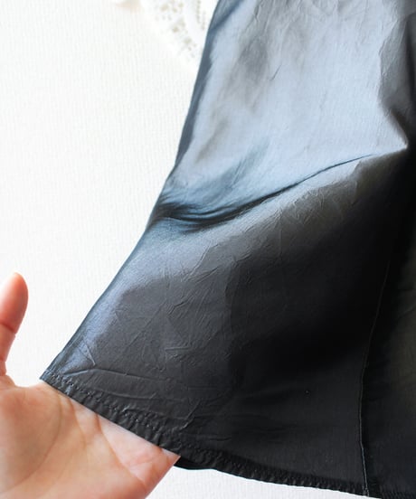 【tiny yeran】Metallic Gray Flare Long Skirt