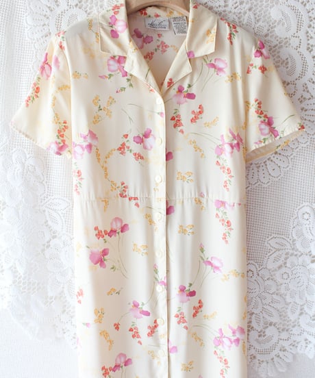 【Seek an nur】Watercolor Floral Shirt Maxi Dress