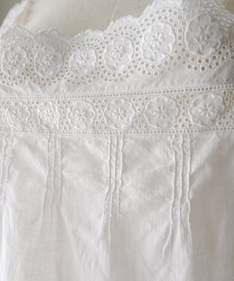 【Seek an nur】1900-20's antique cotton night dress