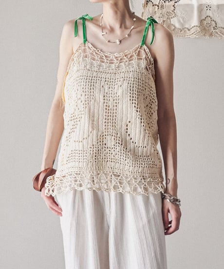 【Seek an nur】Vintage cotton crochet cami
